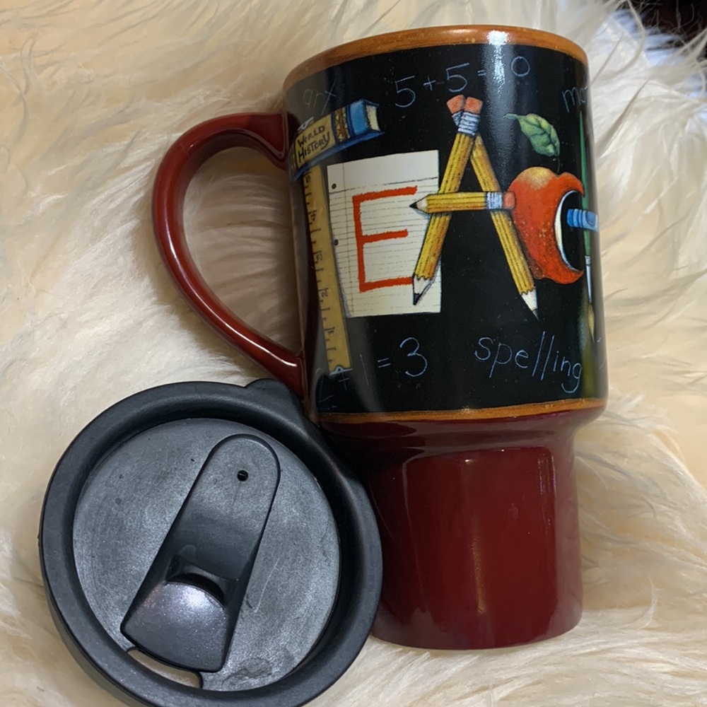 Teacher travel mug with lid. Math art history
